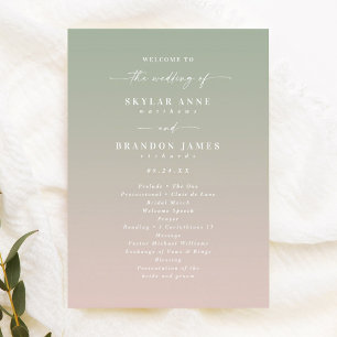 Programa de Cerimônia de Casamento de Rosas claro