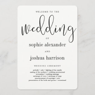 Programa de Cerimônia de Casamento de Script Grace