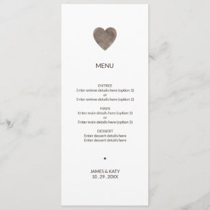 Programa de cerimônia de casamento do coração da m