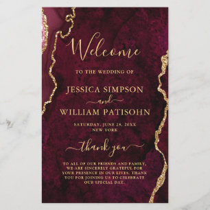 Programa de cerimônia de casamento do Ouro Borgon