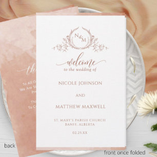 Programa de Cerimônia de Casamento Dobrado de Terr