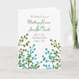 Programa de Cerimônia de Casamento e Cartão de Ser