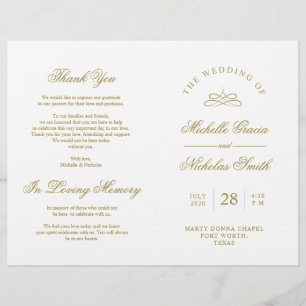 Programa de Cerimônia de Casamento Elegância Cl