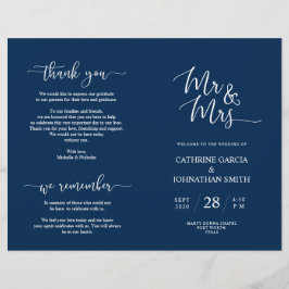 Programa de Cerimônia de Casamento, Elegante Marin