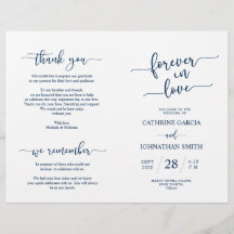 Programa de Cerimônia de Casamento, Elegante Marin