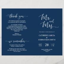 Programa de Cerimônia de Casamento, Elegante Marin