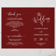 Programa de Cerimônia de Casamento, Elegante Scrip