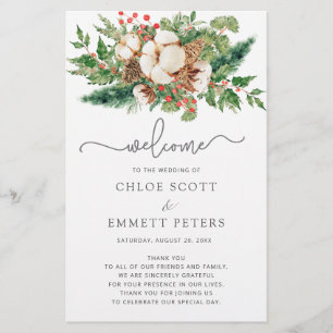 Programa de Cerimônia de Casamento em Verde Botâ