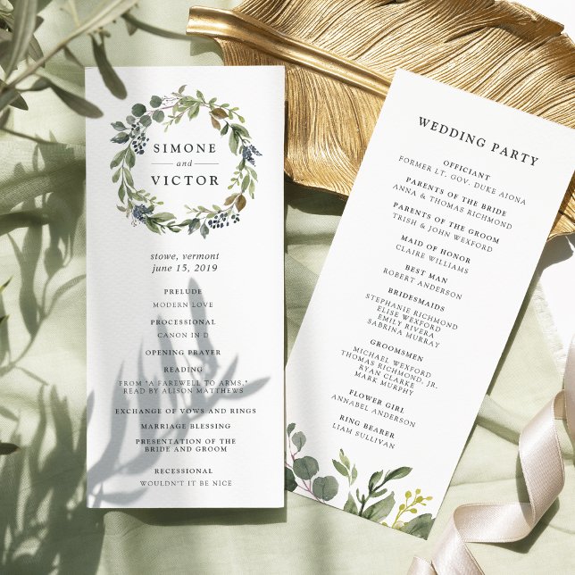 Programa de Cerimônia de Casamento Eucalyptus Grov (Criador carregado)