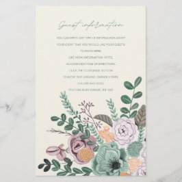 Programa de Cerimônia de Casamento Floral Boho Ver