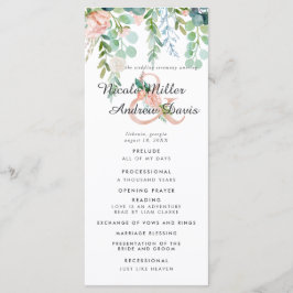 Programa de Cerimônia de Casamento Floral de Verão