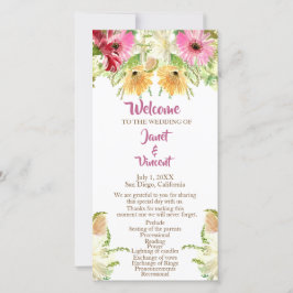 Programa de Cerimônia de Casamento Floral de Wildf