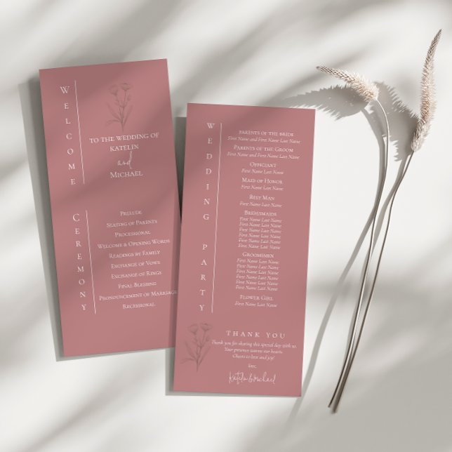 Programa de Cerimônia de Casamento Mauve (Criador carregado)