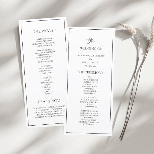 Programa de Cerimônia de Casamento Minimalista Pre