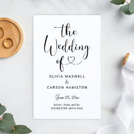 Programa de Cerimônia de Casamento Moderno com Fon