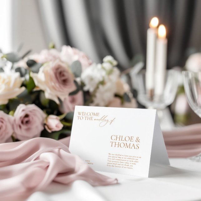 Programa de Cerimônia de Casamento Moderno Elegant (Minimalist Elegant Modern Wedding Ceremony Program)