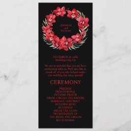 Programa de Cerimônia de Casamento Orquídeas Verme