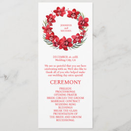 Programa de Cerimônia de Casamento Orquídeas Verme