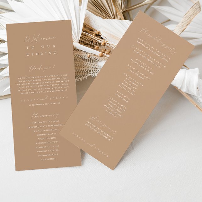 Programa de Cerimônia de Casamento Pale Taupe Mini (Criador carregado)