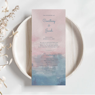 Programa de Cerimônia de Casamento por Aquarela Ro