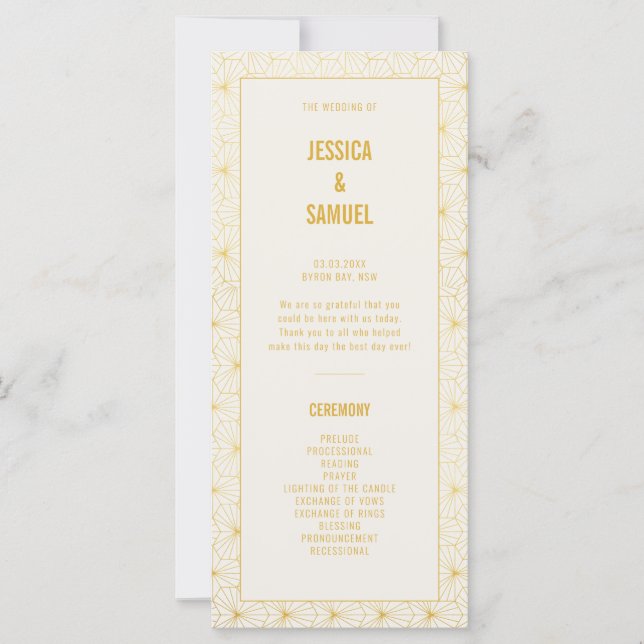 Programa de Cerimônia de Casamento por Arte Geomét (Frente)