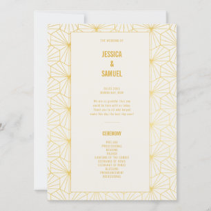 Programa de Cerimônia de Casamento por Arte Geomét