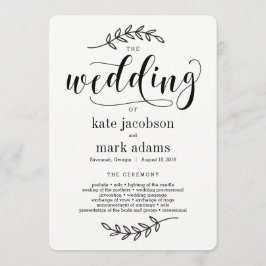 Programa de Cerimônia de Casamento Rustic Elegance