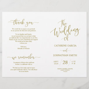 Programa de Cerimônia de Casamento, Script Elegan