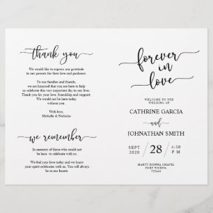 Programa de Cerimônia de Casamento, Script Elegan