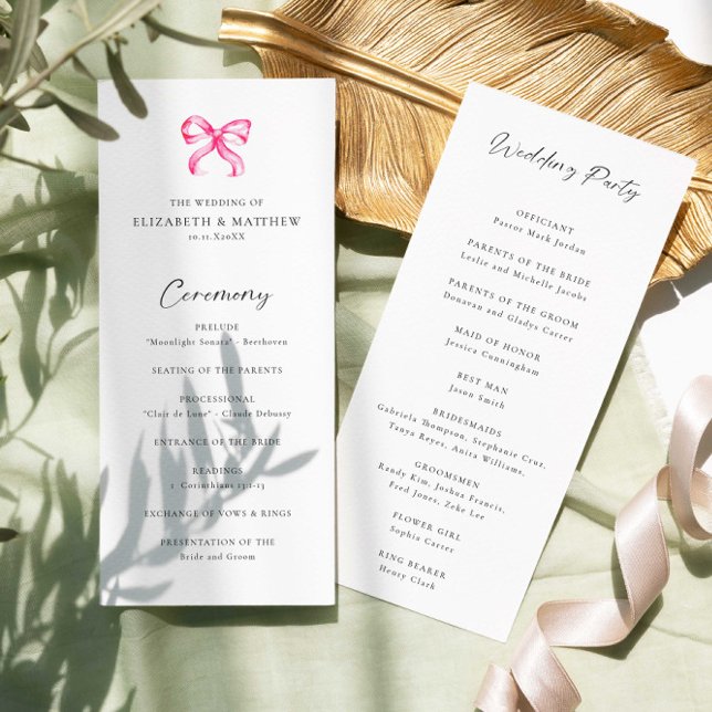 Programa de Cerimônia de Casamento Simples Arco Ro (Criador carregado)