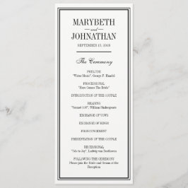 Programa de Cerimônia de Casamento Simples e Elega