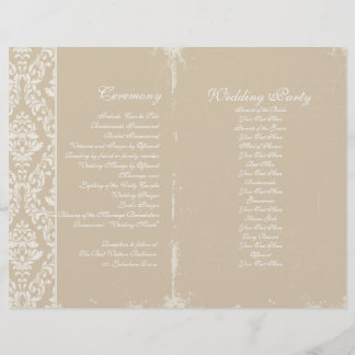 Programa de Cerimônia de casamento vintage