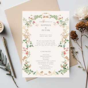 Programa de Cerimônia de Coroa Floral de Jardim de