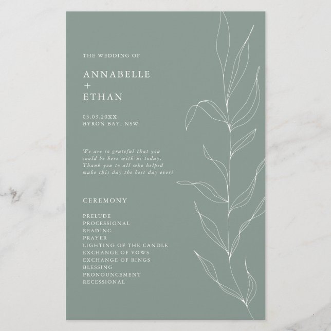 Programa de Cerimônia de Folhagem de Desenho de Li (Frente)