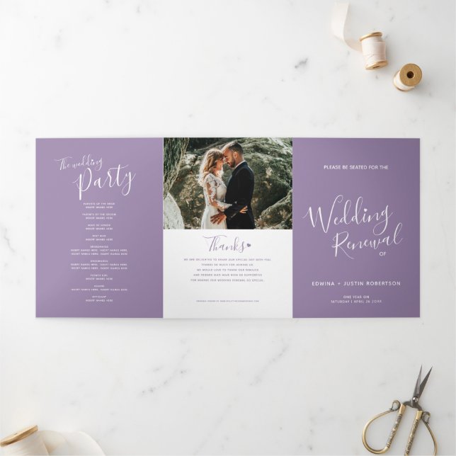 Programa de cerimônia de renovação do casamento ro (Fora)