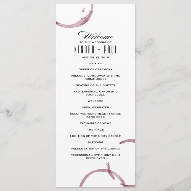 Programa de Cerimônia de Vinhas (Frente)