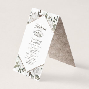 Programa de Cerimônia Floral de Casamento Vintage