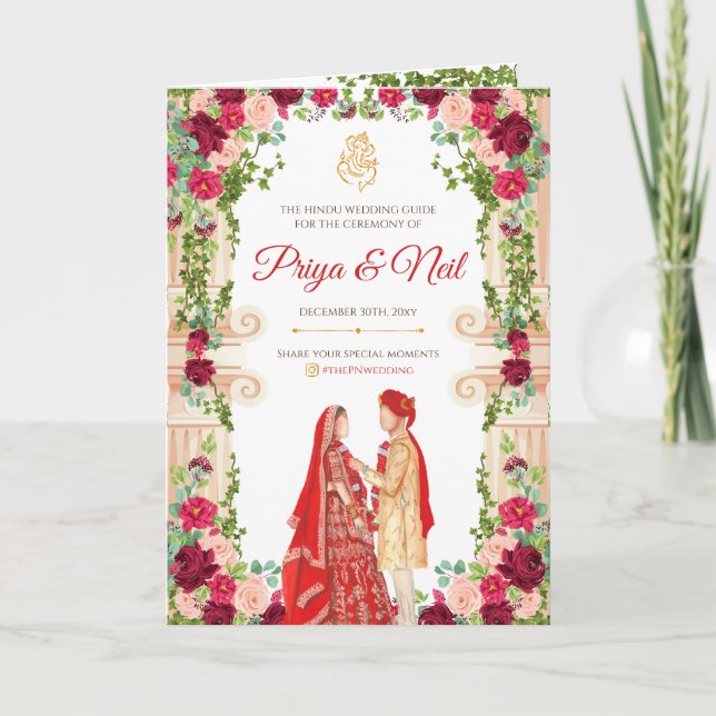 Programa de Cerimônia Hindu & Programa de Casament (Frente)