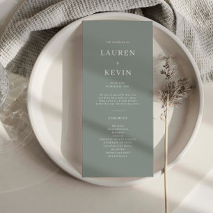 Programa de Cerimônia Simples de Casamento Minimal