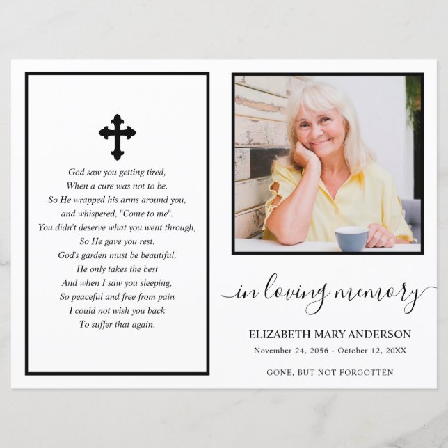 Programa de Cheio Funeral de Foto Mínimo (Frente)