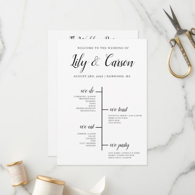 Programa de Cronologia de Casamento do Melhor Dia  (Frente/Verso In Situ)