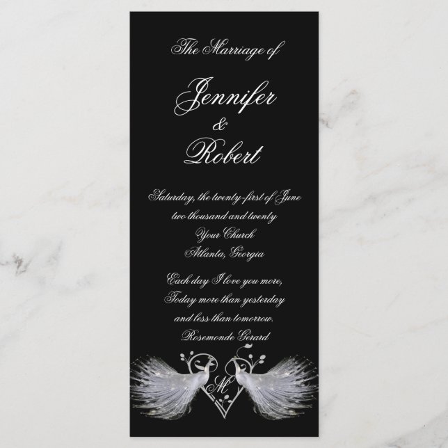 Programa de dois punhos brancos e monogramas cardí (Frente)