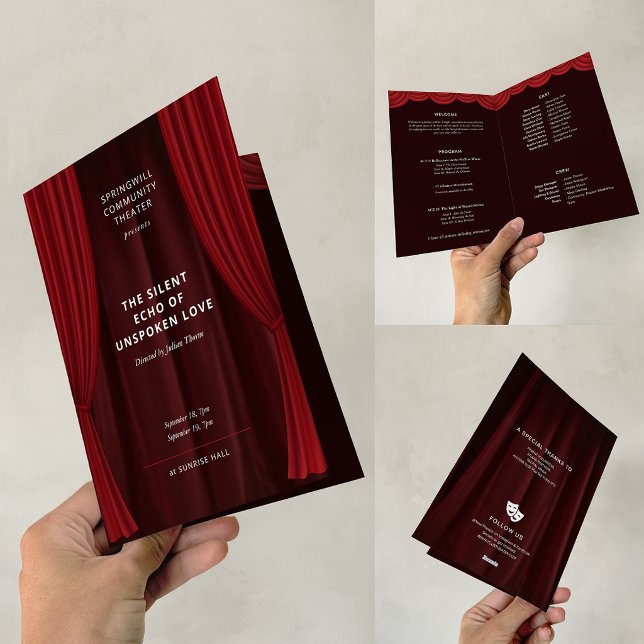 Programa de Espectáculo Escolar da Comunidade Teat (Editable Theater Community Performance School Play Program)