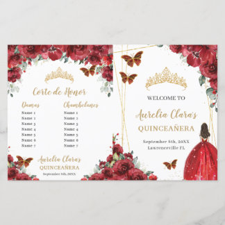Programa de Eventos de Ordem de Quinceanera Floral