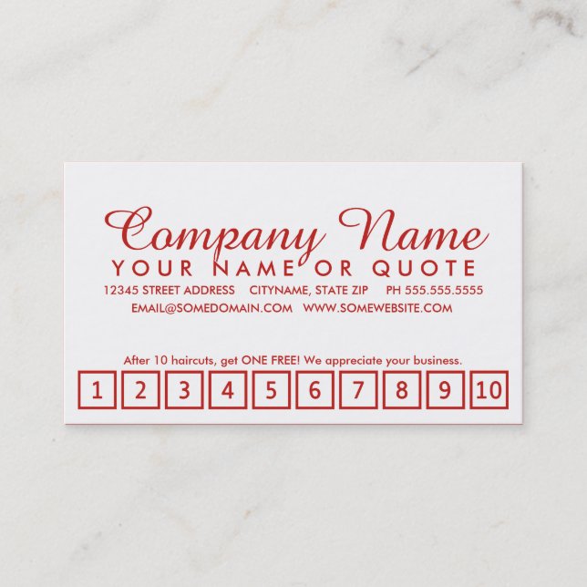 programa de fidelidade do salão: estilo emo (Frente)