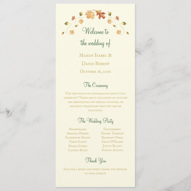 Programa de Folhas do outono Elegante (Frente)