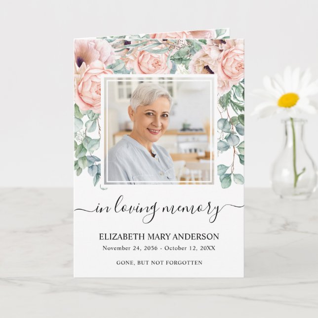 Programa de Funeral com Memória Floral Rosa (Planta pequena)