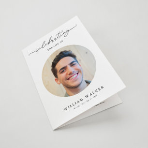 Programa de Funeral de Foto de Celebração Moderna