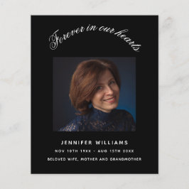Programa de funeral elegante foto preta
