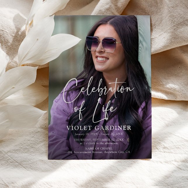 Programa de Funeral Memorial com Foto de Flor Silv (Criador carregado)